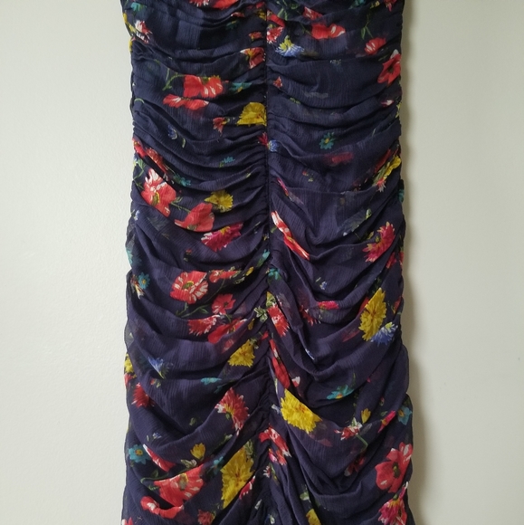 NICHOLAS Gathered Floral Print Silk Mini Dress - Picture 10 of 15